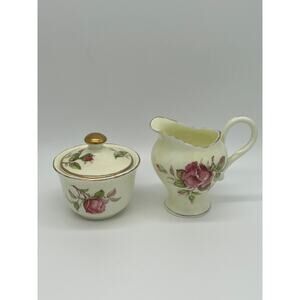 VTG Royal Stuart England Manmade Handpainted Bone China Sugar Bowl & Creamer Set